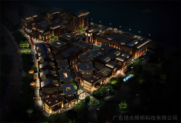 商業街泛光照明工程整體效果展示圖