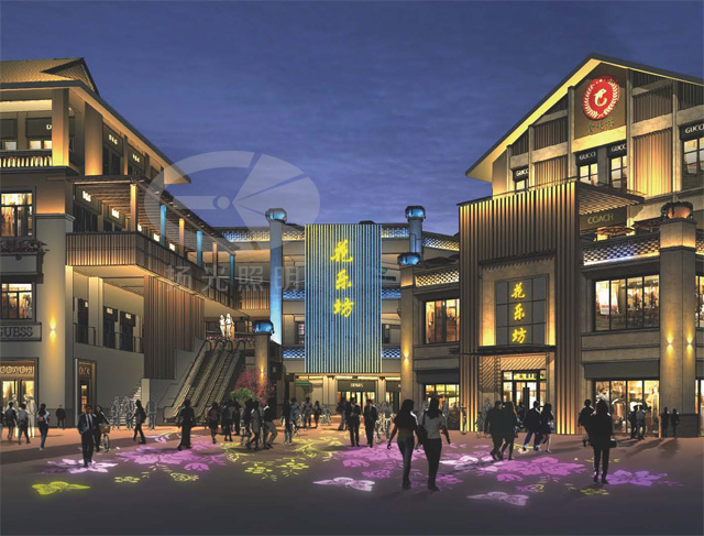 風情商業街照明設計效果圖二