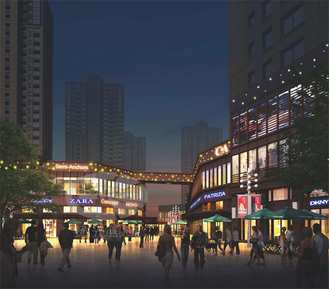 壹方城商業街照明設計效果圖二