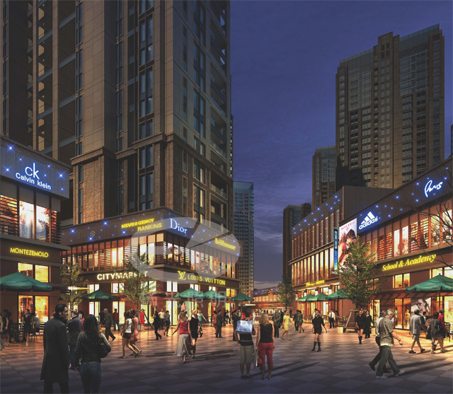 壹方城商業街照明設計效果圖一