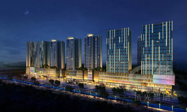 童夢廣場建筑夜景照明設計效果圖二