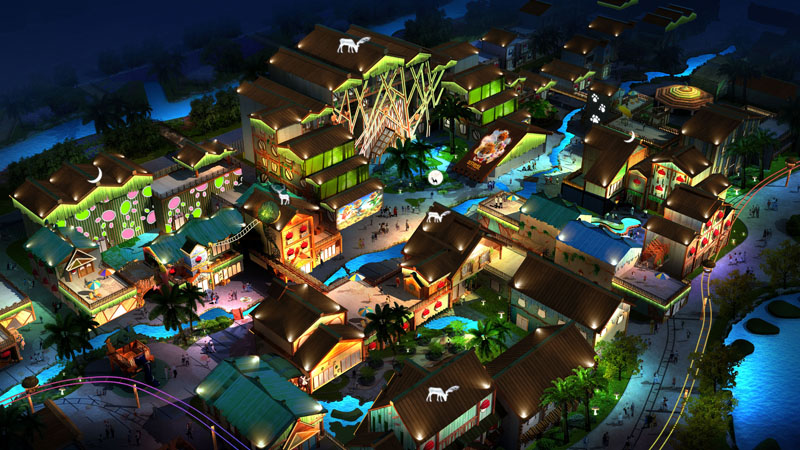 特色小鎮文旅燈光效果圖