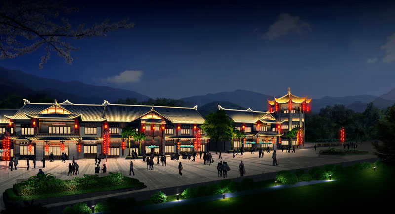古鎮文旅燈光效果圖