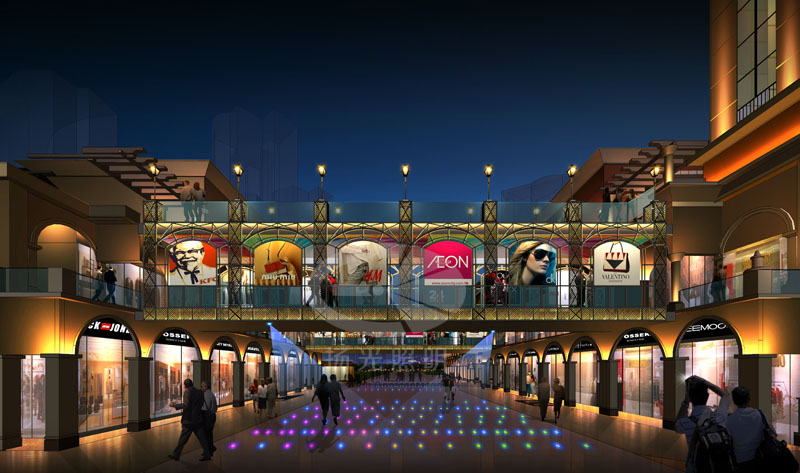 商業街泛光照明設計效果圖一