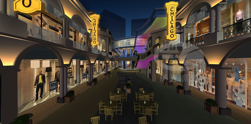 商業街泛光照明設計效果圖三