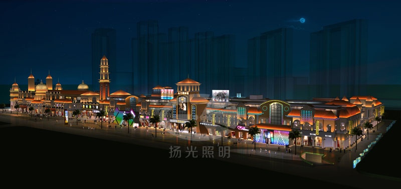 商業街景觀照明設計鳥瞰圖