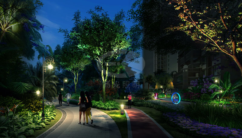 社區道路燈光設計效果圖