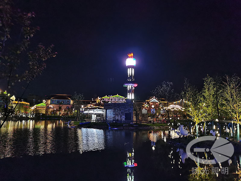 松鼠小鎮泛光照明工程實景圖