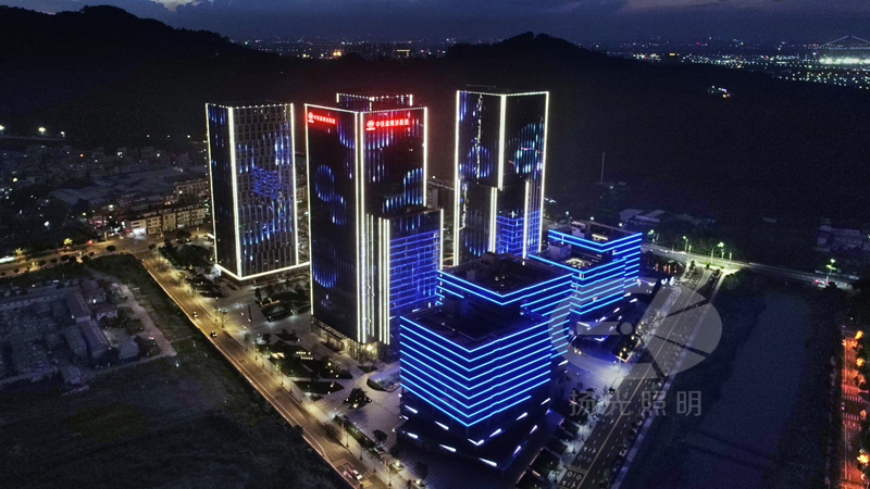 高樓景觀(guān)亮化工程航拍圖