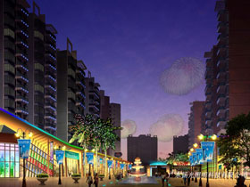 東莞花園城商業街夜景照明