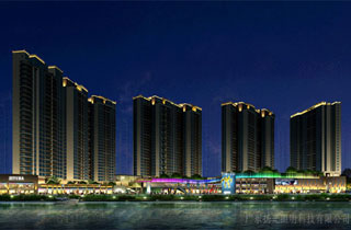 韶關龍湖華府商業區夜景照明
